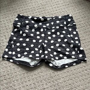 Outdoor Voices Black and White Polka Dot Athletic Shorts
